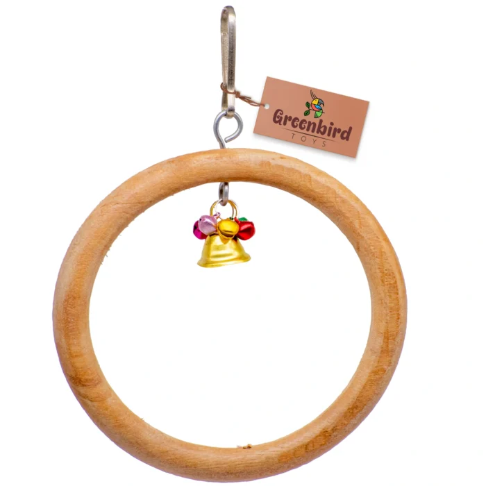 1 GREENBIRDS Toys Interactive Bird Natural Wooden Ring Perch for Cage Playful Bird Hanging Toy for Bird Parrots, Cockatiel, Lovebird, Budgerigar, Finches & All Small & Medium Size Birds