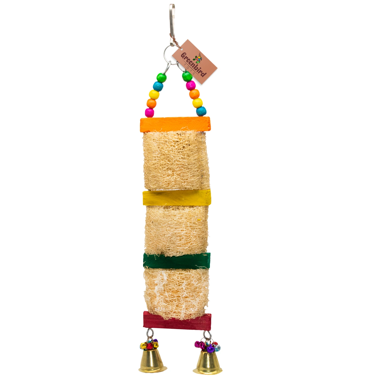 1 GREENBIRDS Toys Interactive Climbing Mesh Bird Ladder Hanging Colorful Natural Wood Parrot Toys Cage Accessories Climbing Toy Wooden Training Aid for Bird & Parrot