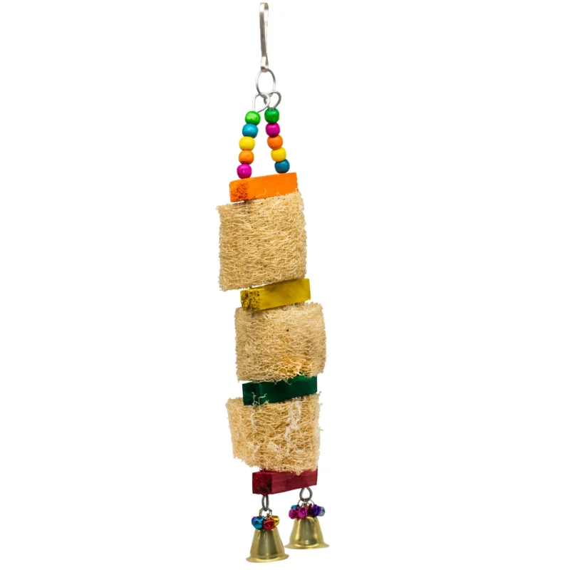 2 GREENBIRDS Toys Interactive Climbing Mesh Bird Ladder Hanging Colorful Natural Wood Parrot Toys Cage Accessories Climbing Toy Wooden Training Aid for Bird & Parrot