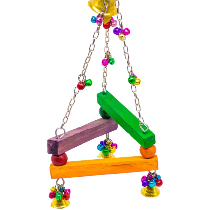 2 GREENBIRDS Toys Interactive Impossible Triangle Bird Toy Hanging for Cage Playful Bird Hanging Toy for Bird Parrots, Cockatiel, Lovebird, Budgerigar, Finches Birds