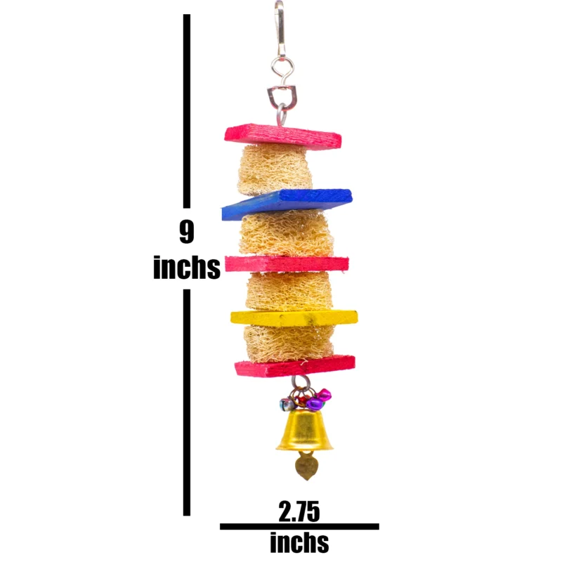 2 GREENBIRDS Toys Natural Mesh Hanging Chew Toy for Parrot & Budgie Birds Cage - Handmade Chew Toy - for Relaxing of Small & Medium Birds Parrot