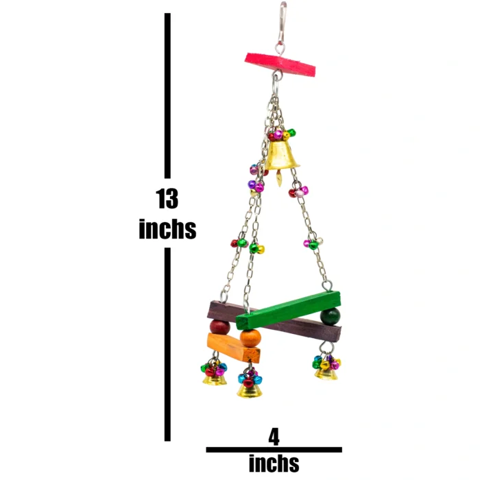 3 GREENBIRDS Toys Interactive Impossible Triangle Bird Toy Hanging for Cage Playful Bird Hanging Toy for Bird Parrots, Cockatiel, Lovebird, Budgerigar, Finches Birds