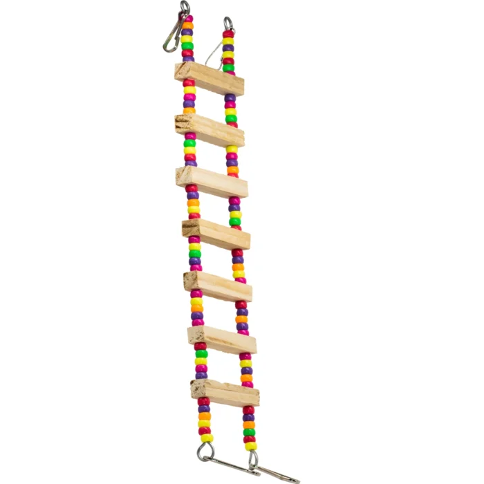 GREENBIRDS Toys Interactive Climbing Bird Ladder Colorful Natural Wood Parrot Toys Cage Accessories Climbing Toy Wooden Training Aid for Bird & Parrot