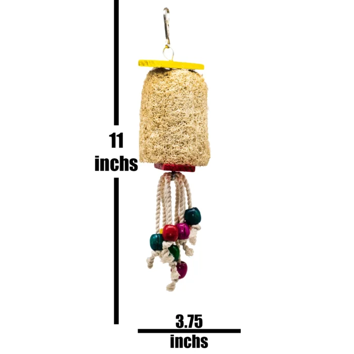 5 GREENBIRDS Toys Natural Mesh Hanging Threaded Chew Toy for Parrot & Budgie Birds Cage - Handmade Chew Toy - for Relaxing of Small & Medium Birds Parrot