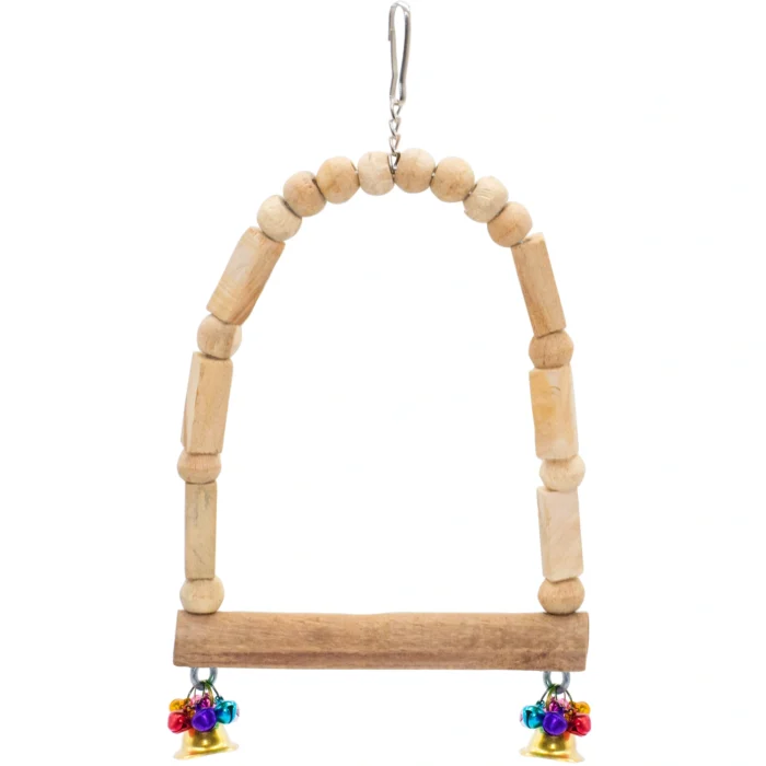 2 GREENBIRDS Toys Interactive Natural Wooden Perch for Cage Hanging Toy for Bird Parrots, Cockatiel, Lovebird, Budgerigar, Finches Small & Medium Size Birds