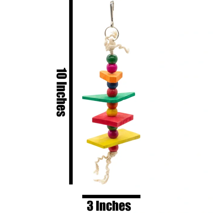 3 GREENBIRDS Toys Colorful Hanging Cage Chew Toy for Parrots - Handmade Chew Toy - for Relaxing of Bird Parrots, Cockatiel, Lovebird, Budgerigar, Finches Small & Medium Birds Parrot