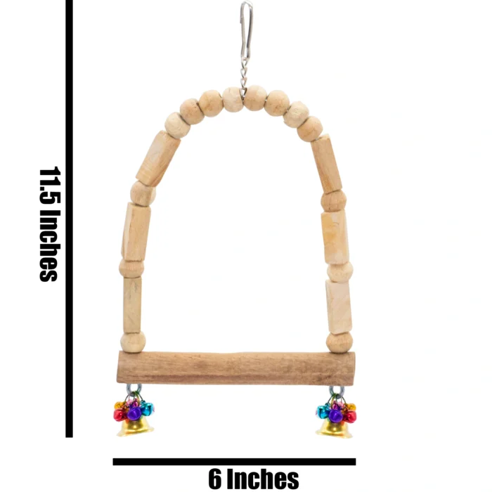 3 GREENBIRDS Toys Interactive Natural Wooden Perch for Cage Hanging Toy for Bird Parrots, Cockatiel, Lovebird, Budgerigar, Finches Small & Medium Size Birds